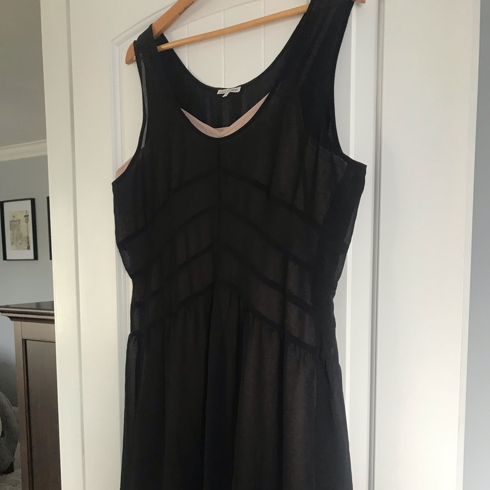 Black Dress with Light Pink Slip